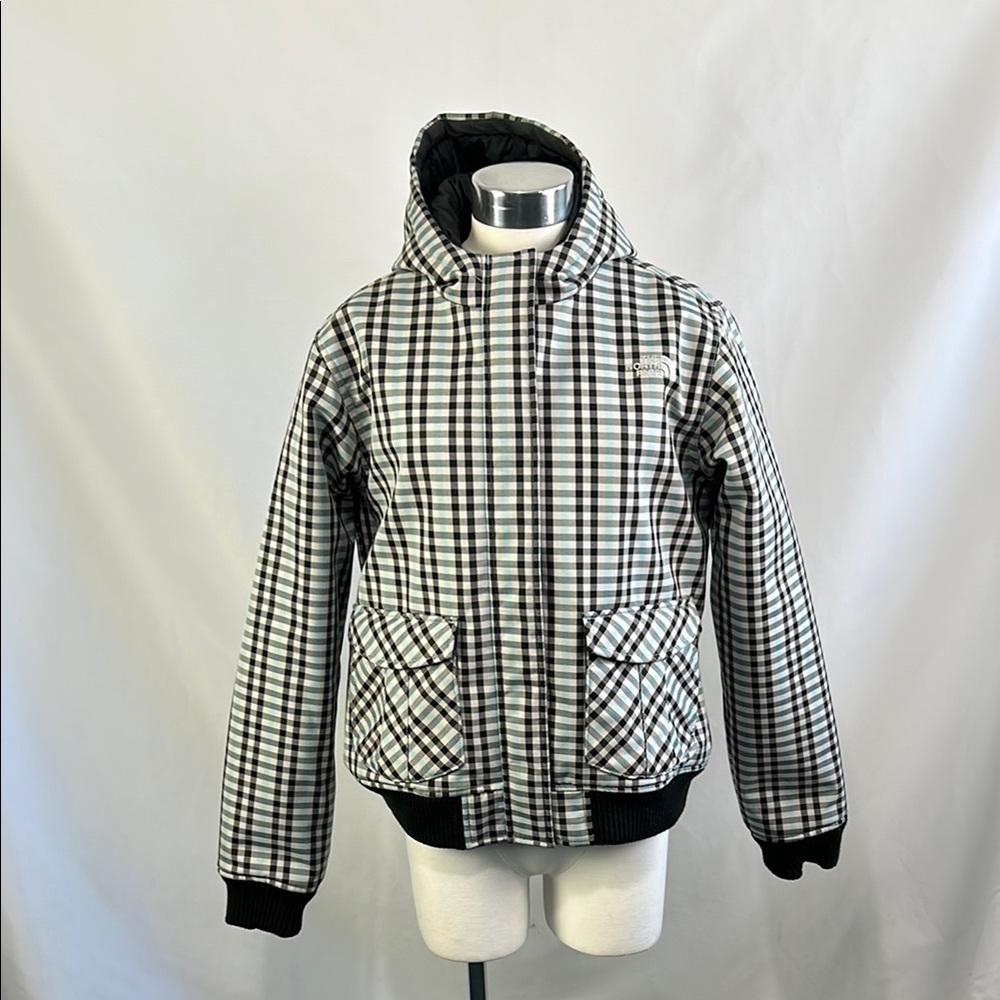 The North Face Black and White Plaid Jacket